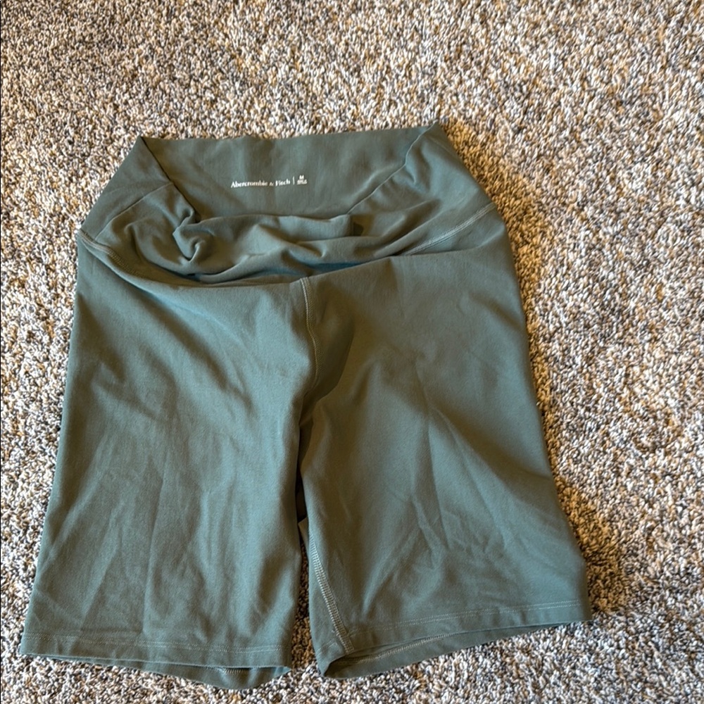 Abercrombie & Fitch Green Bike Shorts Stretchy Fit